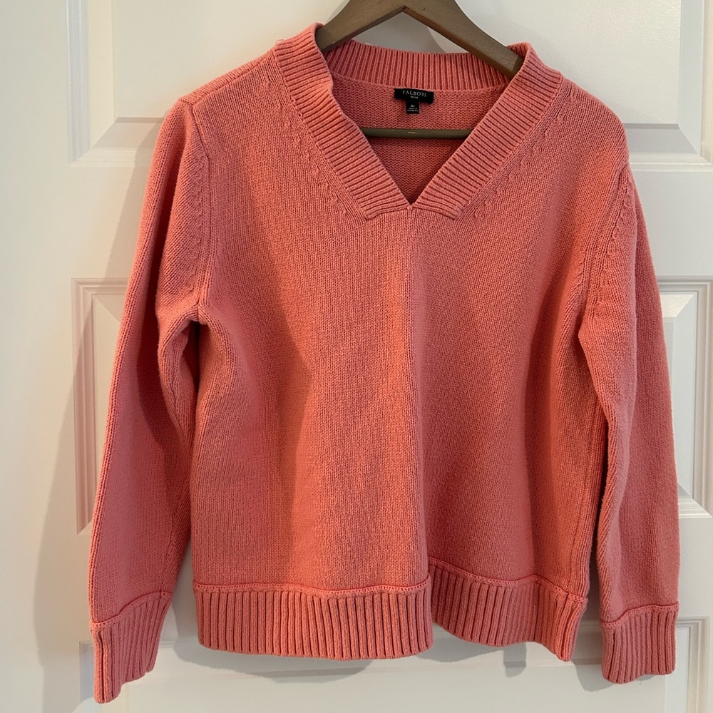 Talbots V Neck Sweater Pink Size MP Petite